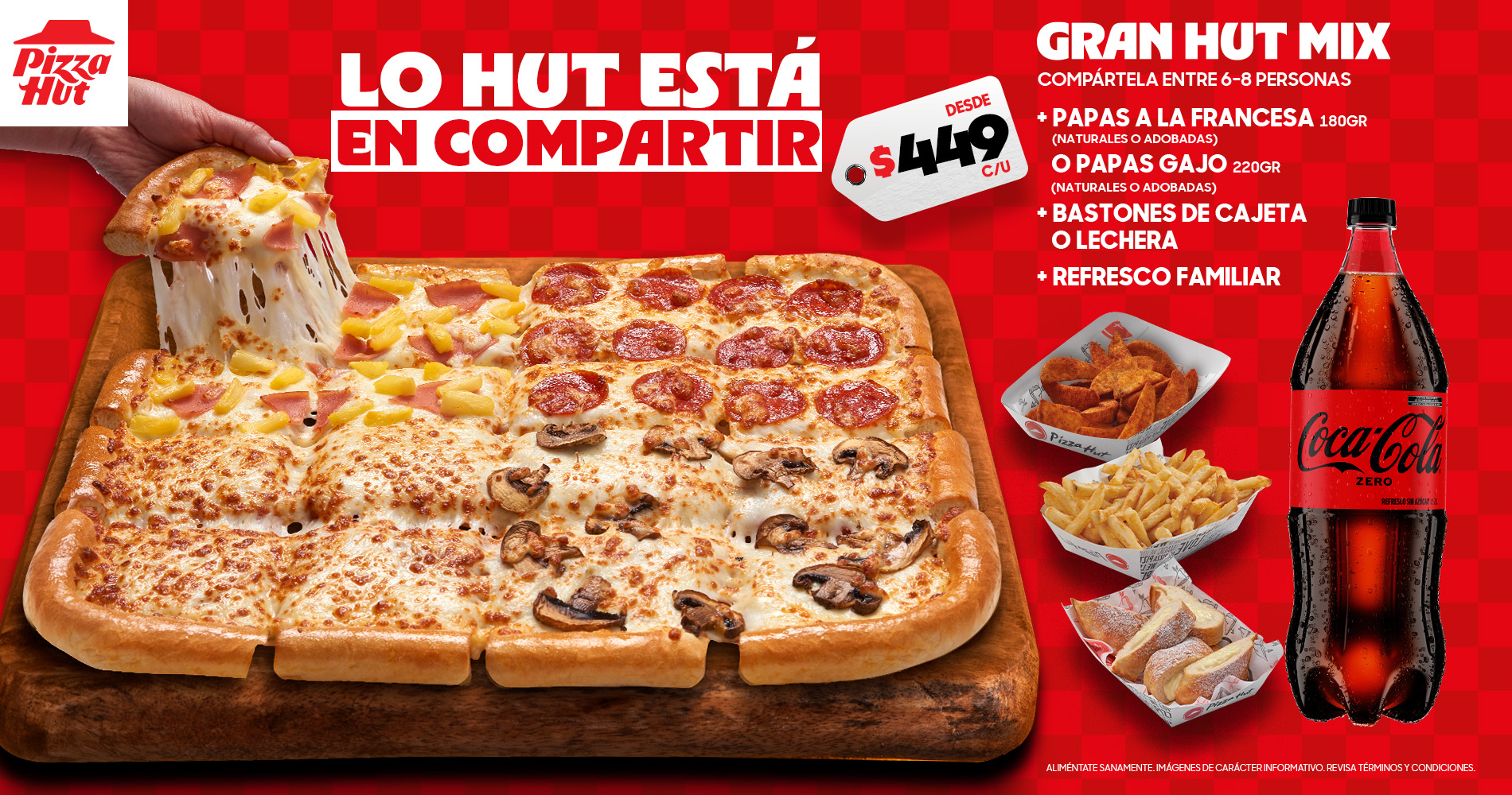 Pizza Hut México Facebook ad: Gran Hut Mix desde $449