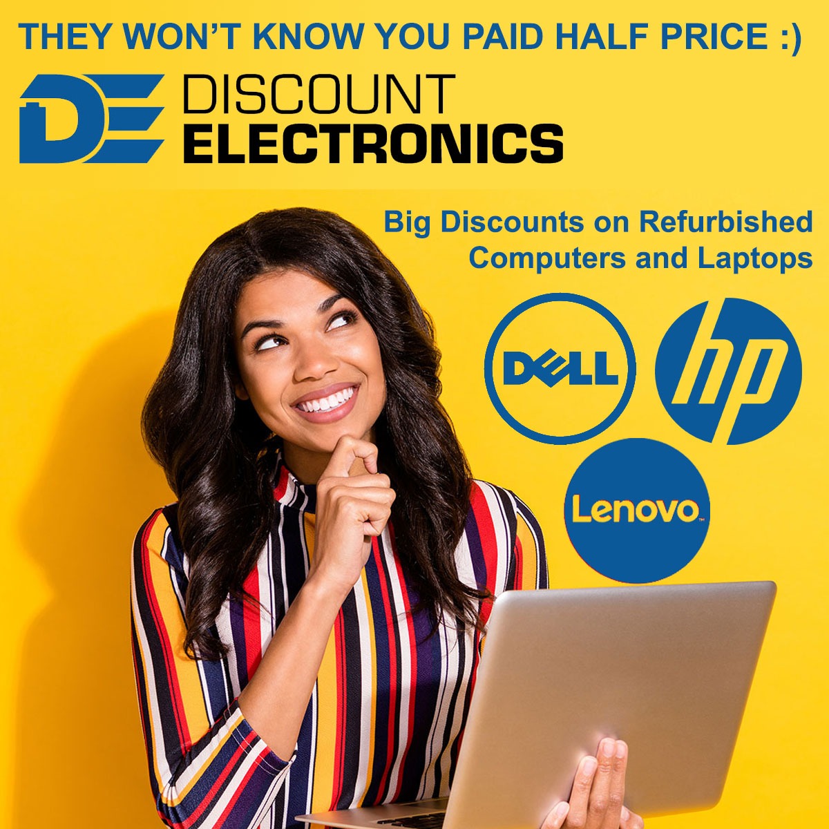 Discount Electronics Facebook ad: Score Big Savings on Refurbished Tech