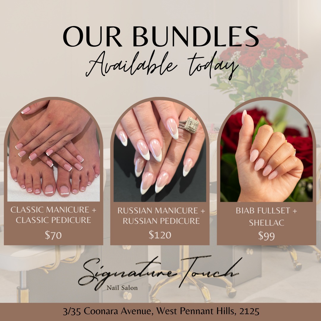 Signature Touch Nail Salon Facebook ad: Book in your next appointment through our link…