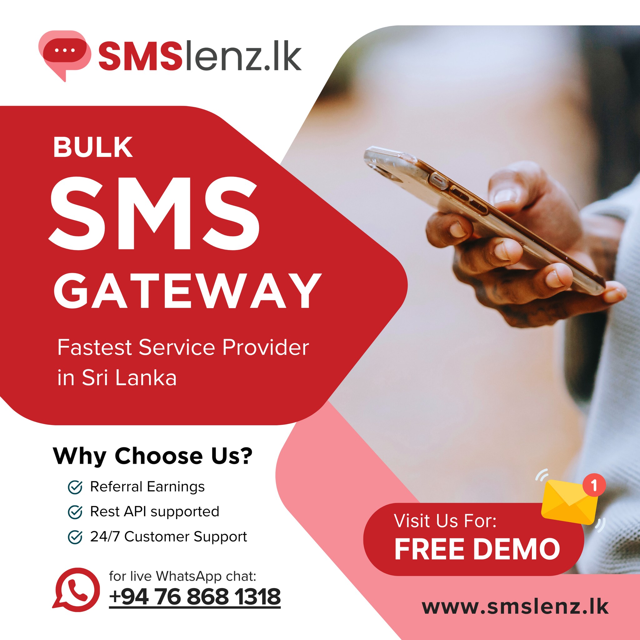 SMSlenz Facebook ad: SMS Gateway Sri Lanka