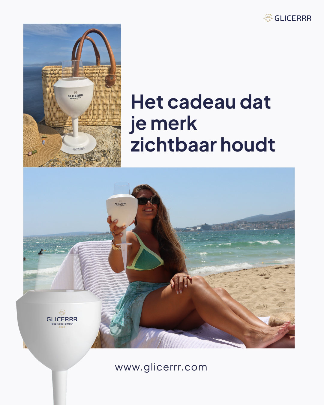 GLICERRR.com Facebook ad: GLICERRR houdt elk glas wijn perfect koel