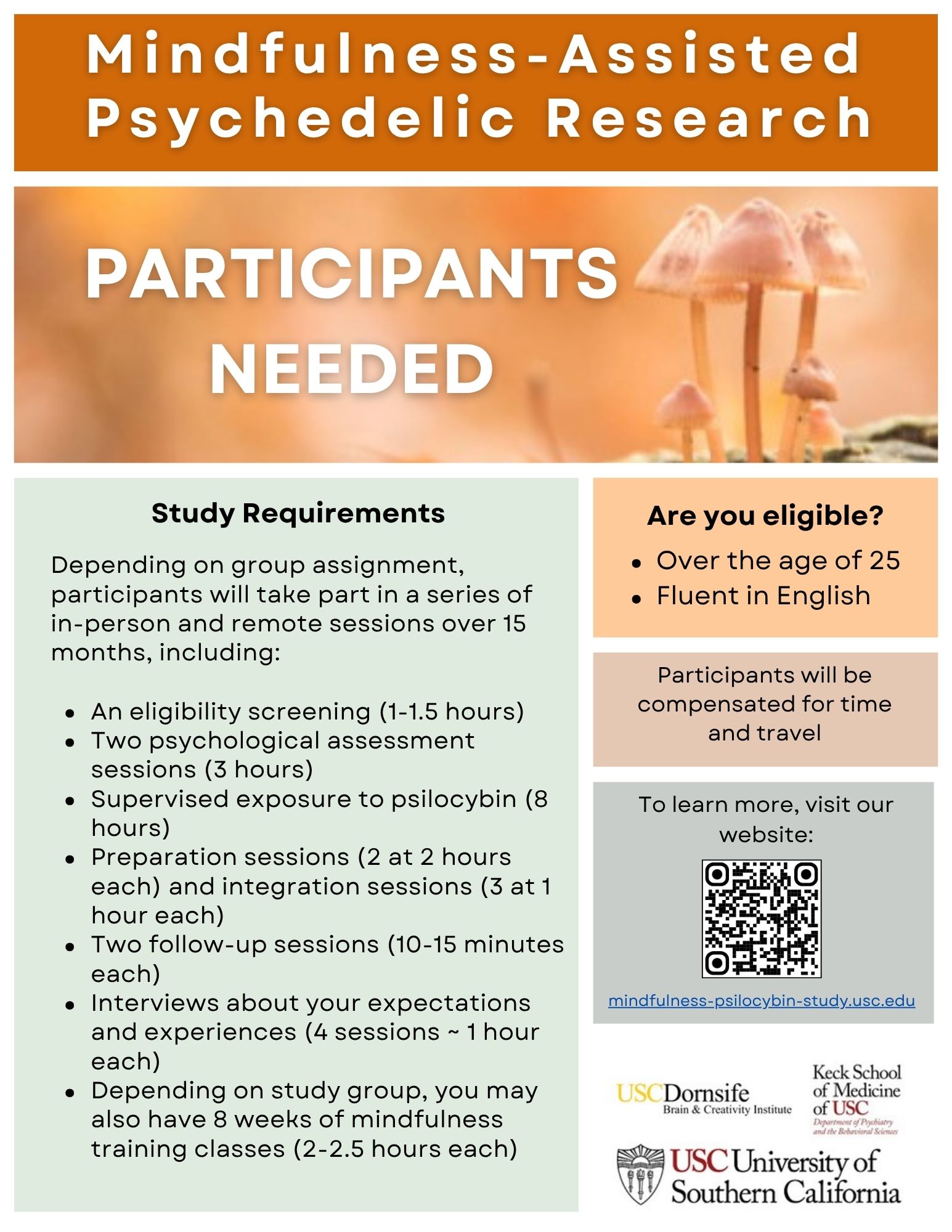 USC Mindfulness-Assisted Psychedelic Therapy Study Facebook ad: Now recruiting!