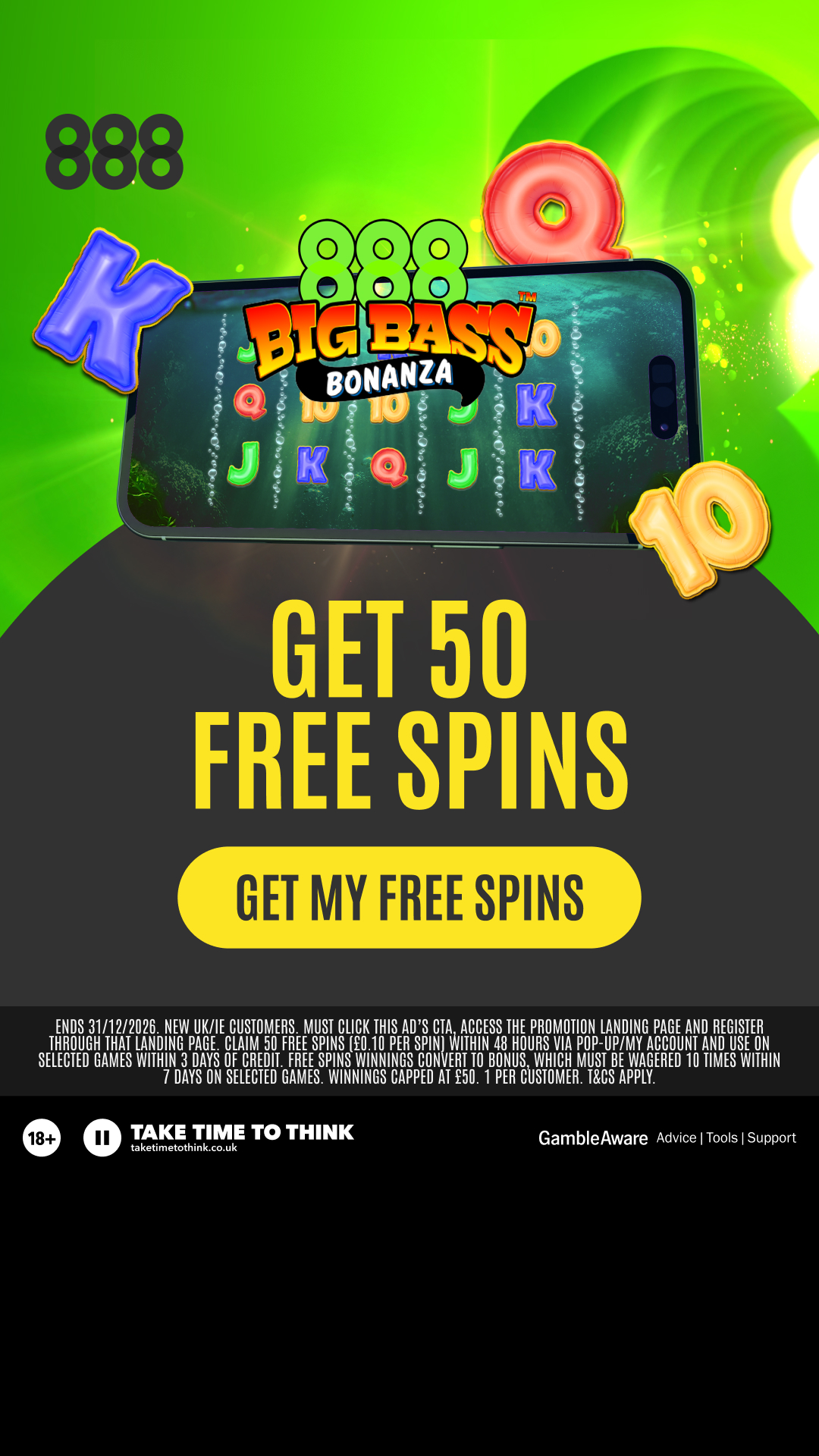 888casino Facebook ad