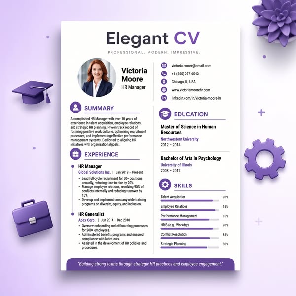 Elegant CV Facebook ad