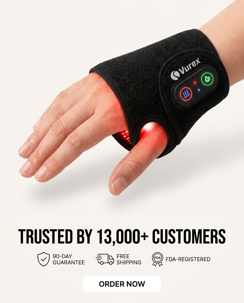 Vurex Facebook ad: Tired of Waking Up With Stiff Hands?