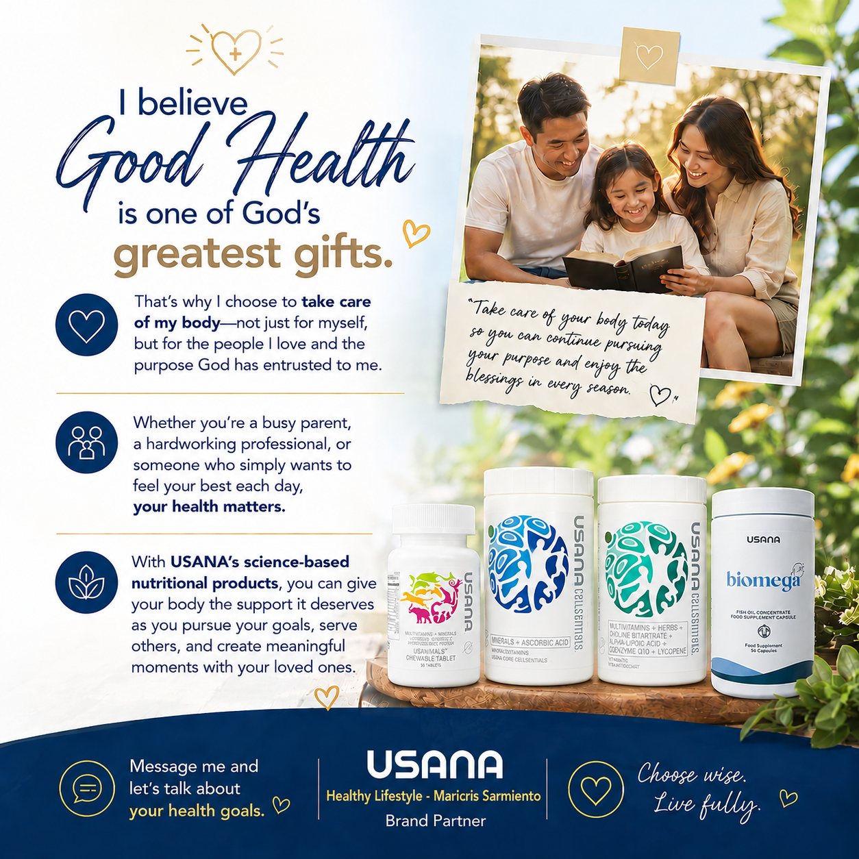 USANA Healthy Lifestyle - Maricris Sarmiento Independent Distributor Facebook ad