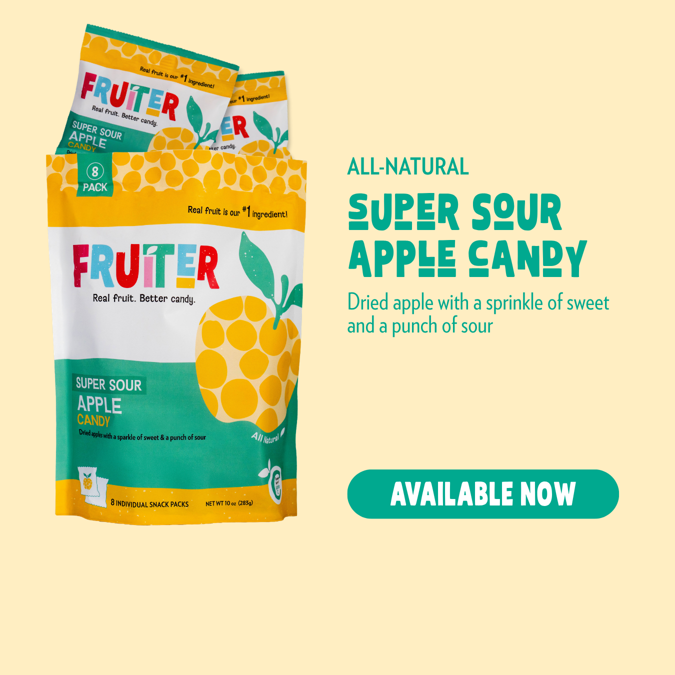 Fruiter Facebook ad: Whole Fruit is Always Our Ingredient: No GMOS…