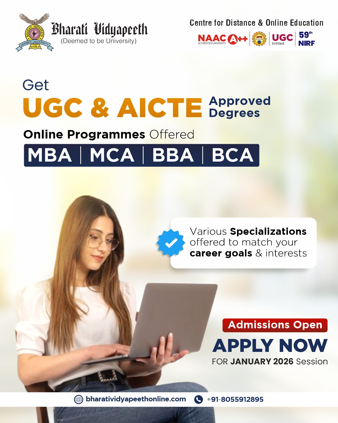 Bharati Vidyapeeth Center for Distance & Online Education Facebook ad