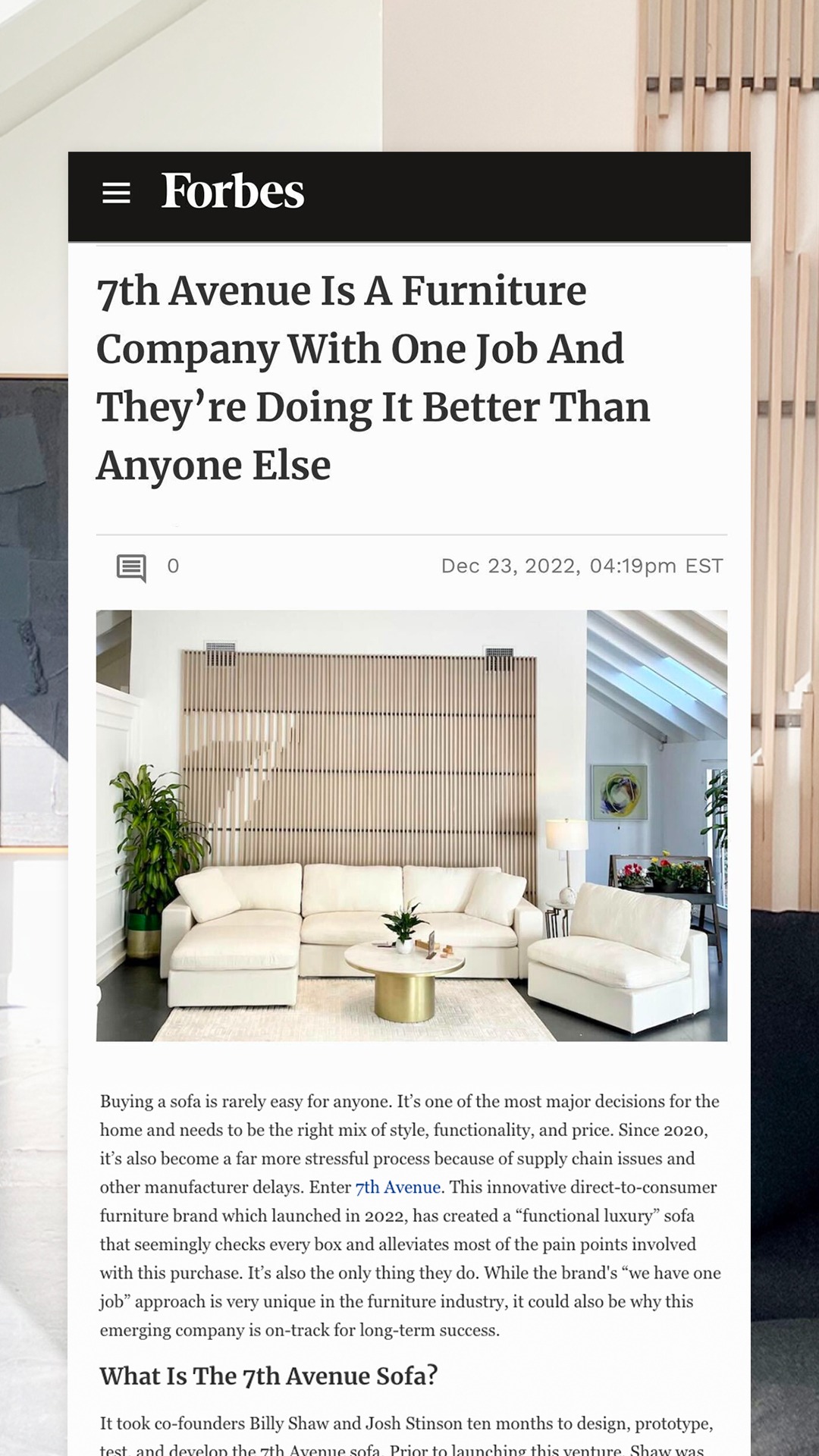 7th Avenue Facebook ad: The World's Greatest Modular Sofa