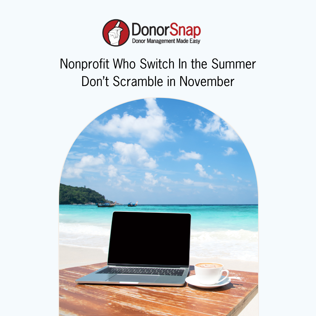 DonorSnap Facebook ad: Sip Something Cold While Your Data Migrates.
