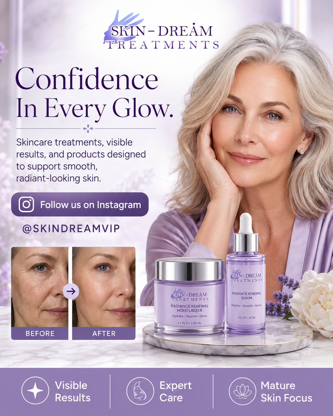 SKIN DREAM Facebook ad: Confidence in every glow
