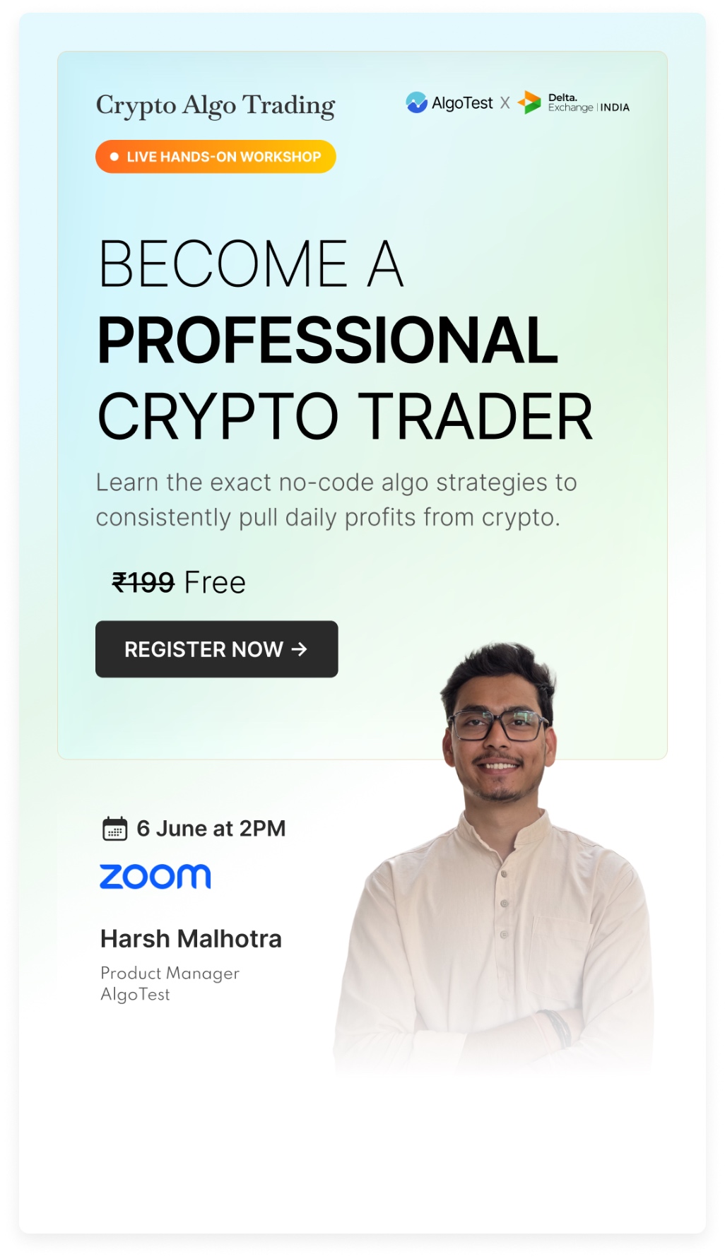 AlgoTest India Facebook ad from Jul 14, 2026