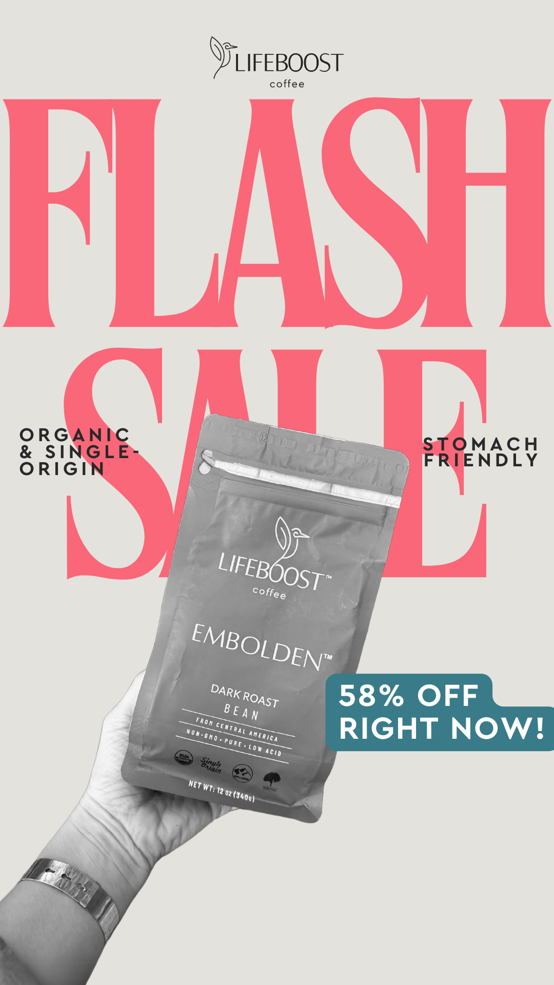 Lifeboost Coffee Facebook ad