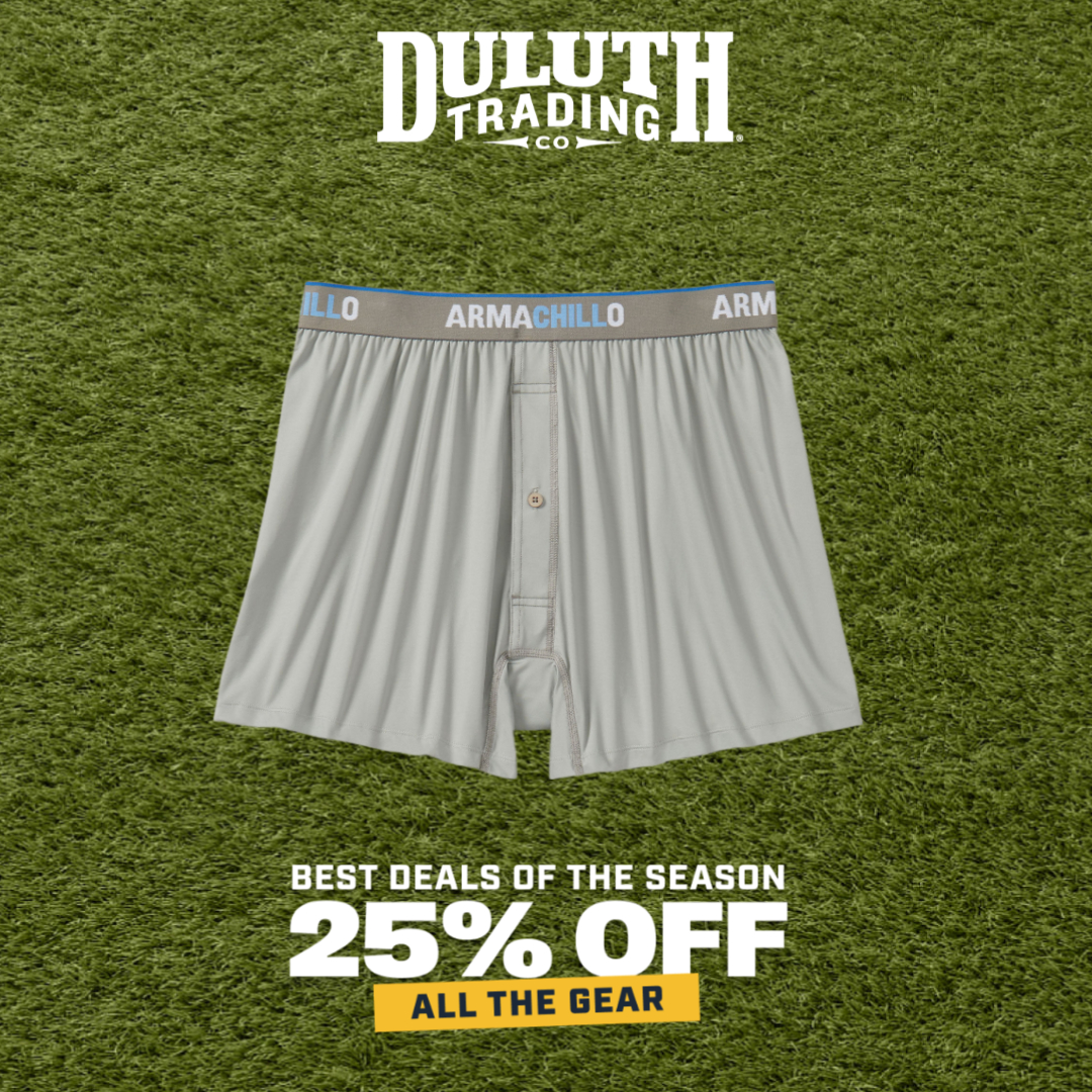 Duluth Trading Company Facebook ad: When temps are threatening to pop the thermometer…