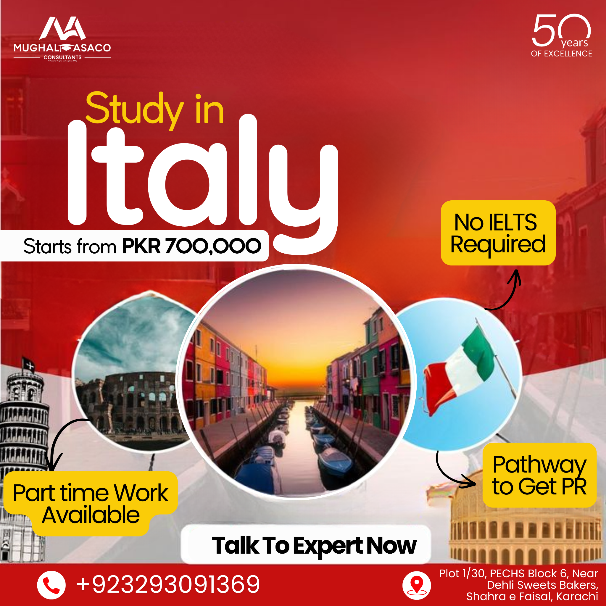 Mughal Asaco Consultants - Karachi Facebook ad: Study in Italy 2026, Starting from PKR 700,000