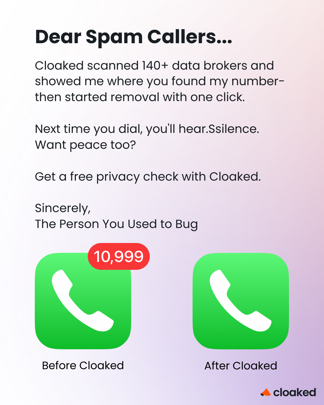 Cloaked Inc. Facebook ad