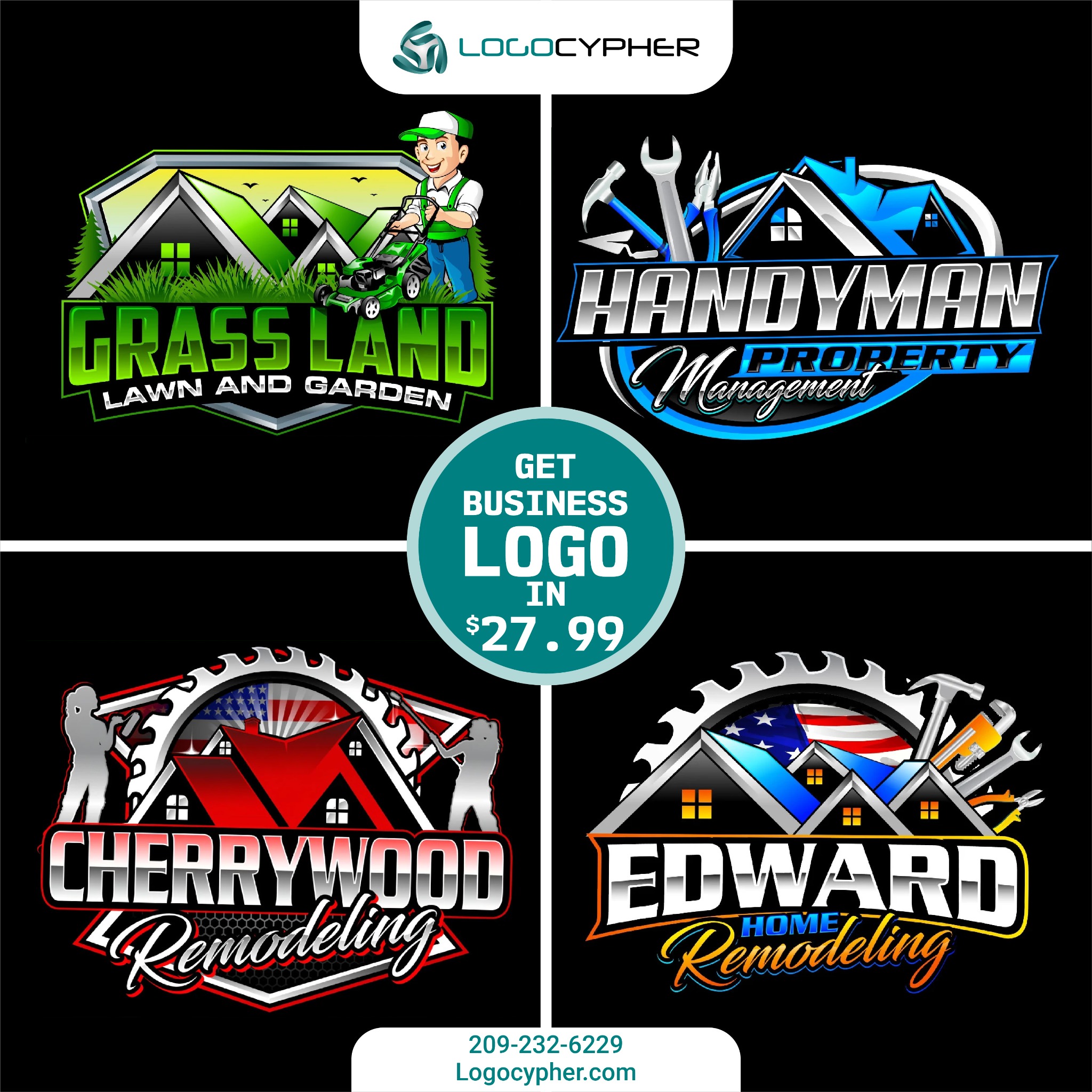 Logo Cypher Facebook ad: Business Logo Design From $27.99