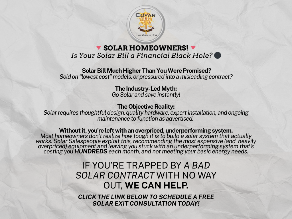 Covar Law Solar Exits Facebook ad