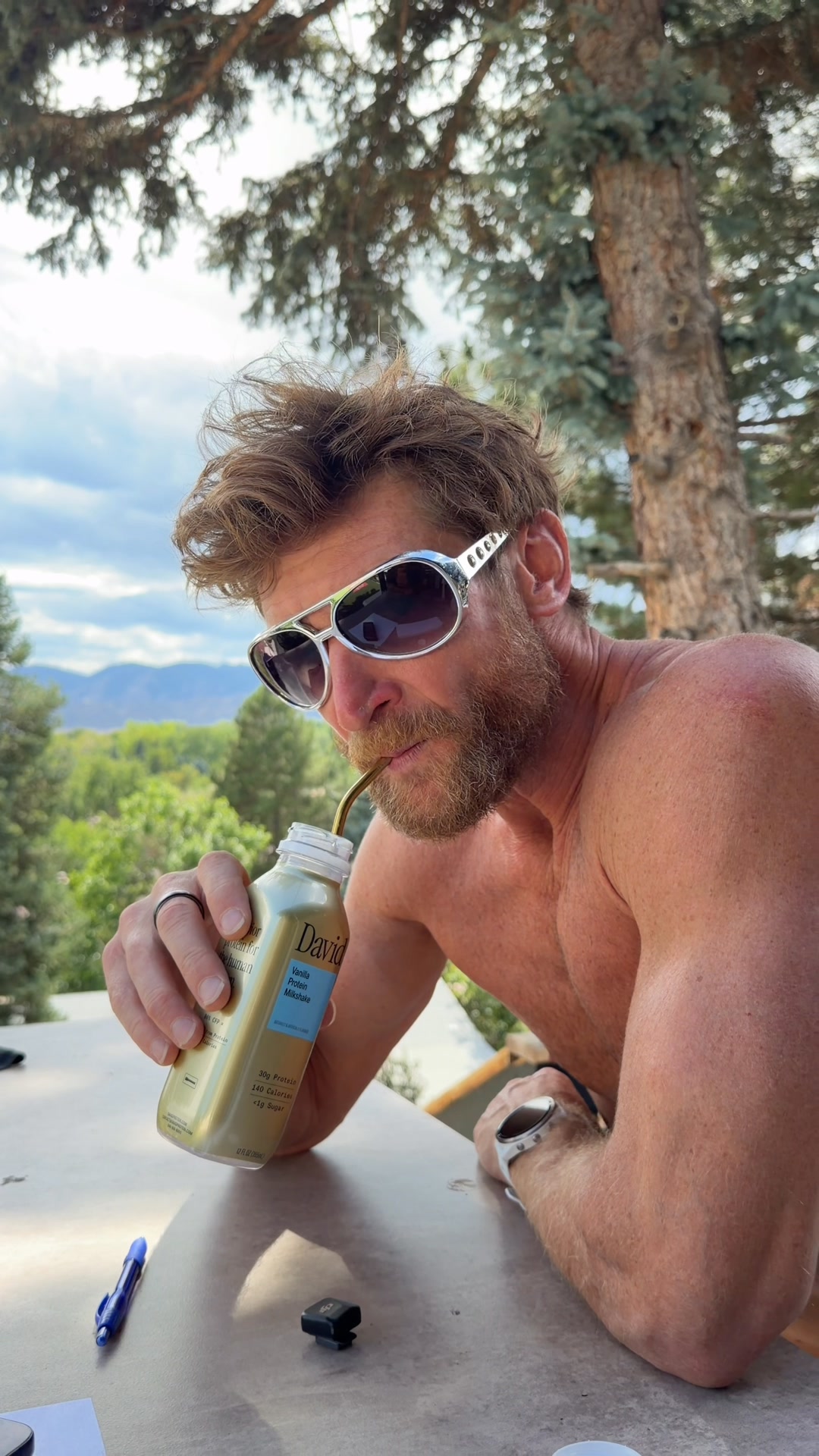 David Protein Facebook ad: A chocolate milkshake worth savoring. Velvety and…