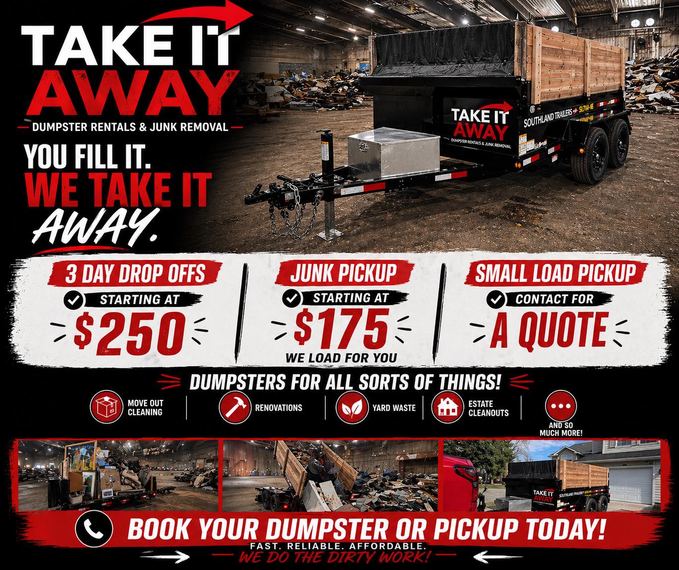 Take It Away Dumpster Rentals and Junk Removal Facebook ad