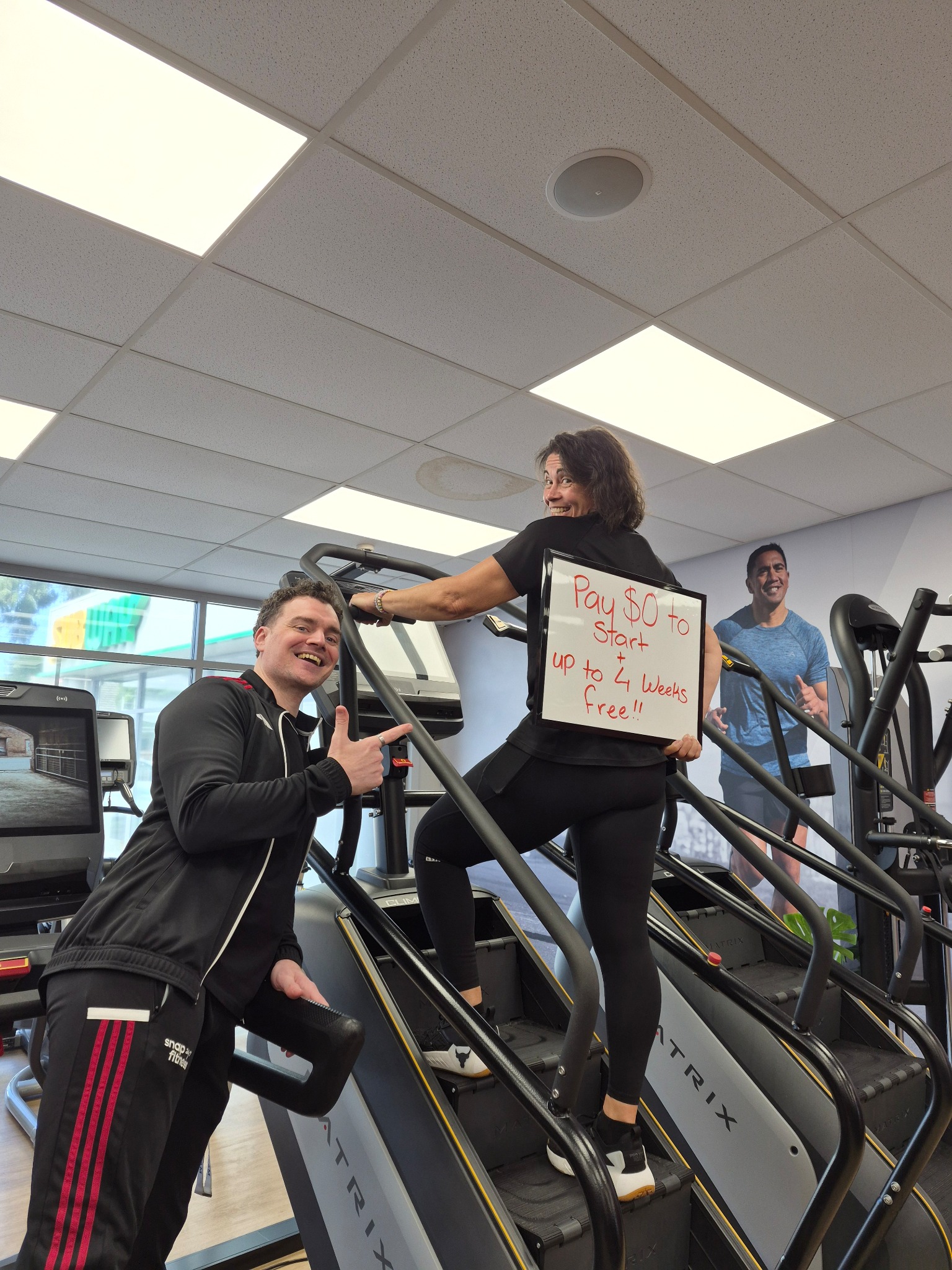 Snap Fitness 24/7 Bush Inn - Upper Riccarton Facebook ad: $0 Join Fee & 4 Weeks FREE!