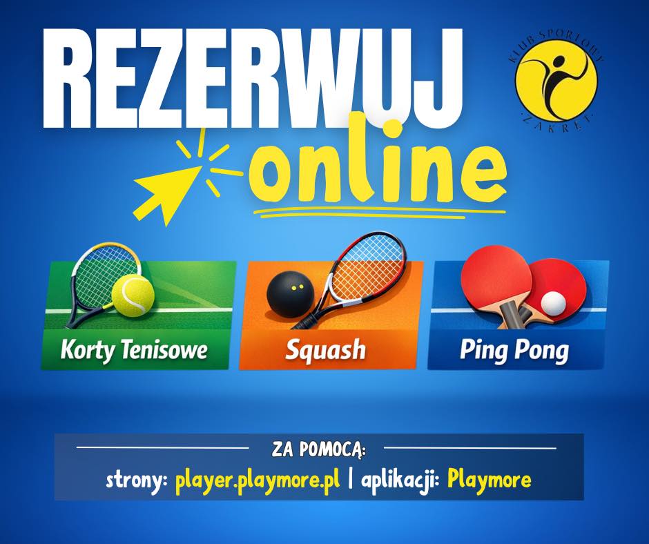 Klub Sportowy Zakręt Facebook ad: Squash, tenis, ping pong, zarezerwuj grę online!