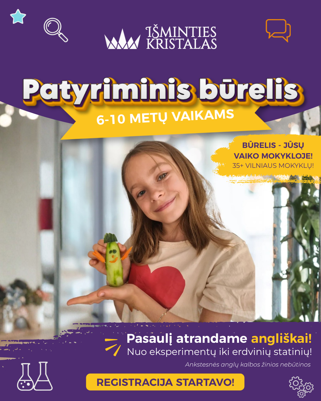 Išminties kristalas - anglų kalba vaikams Facebook ad