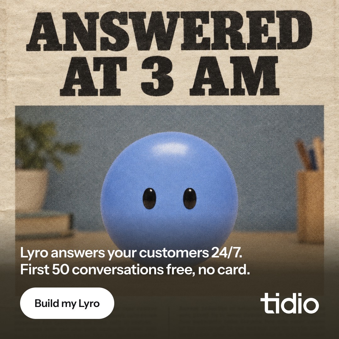 Tidio Facebook ad: Stop paying to answer the same question