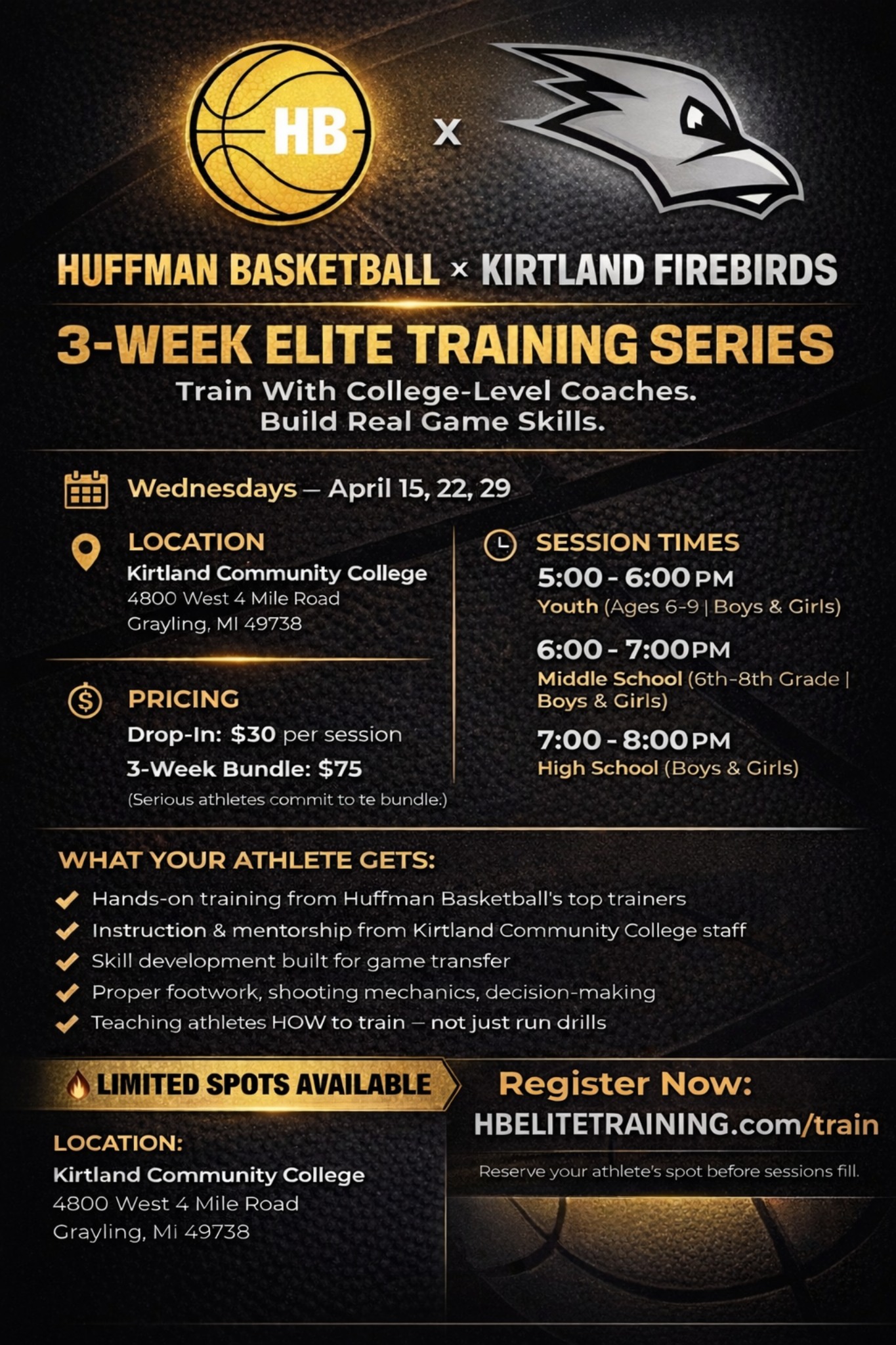 Huffman Basketball Facebook ad: Northern Michigan Basketball Training - Traverse City…