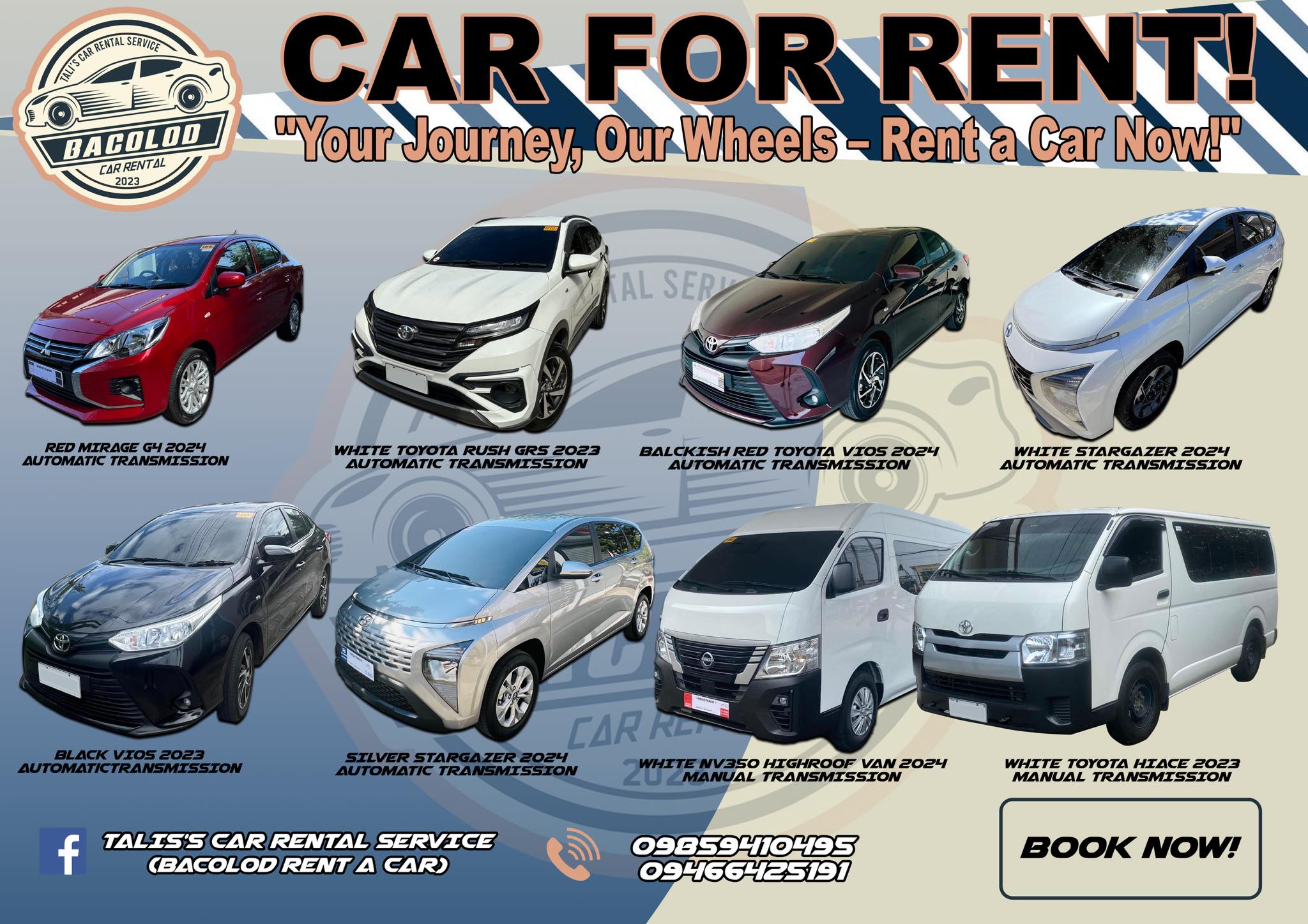 Tali's Car Rental Service Facebook ad: NEED A CAR FOR YOUR CONVENIENCE?