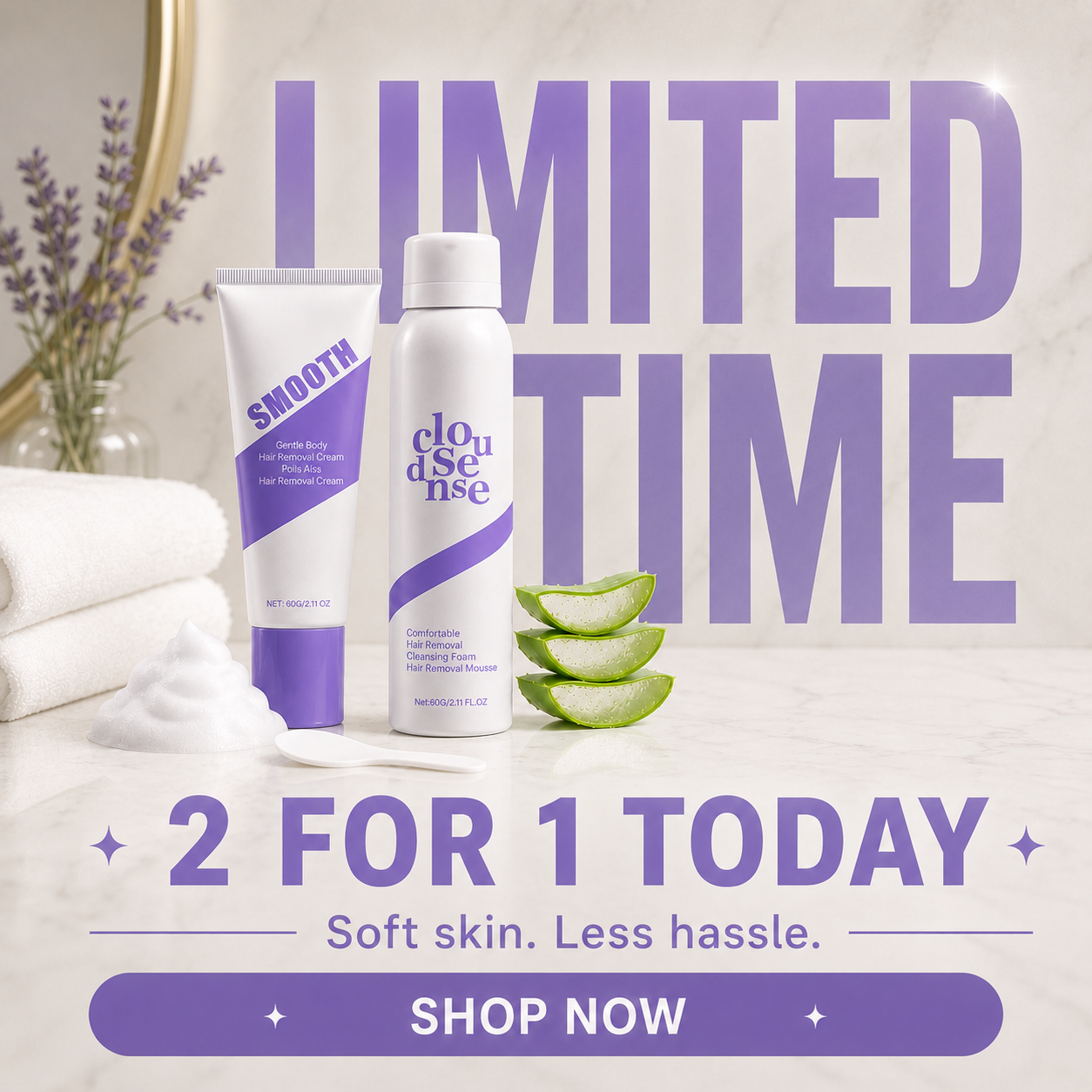 Telvento Facebook ad: Smooth Skin Starts Here