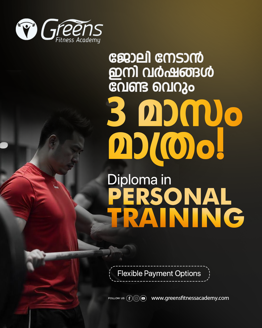 Greens Fitness Academy Facebook ad: Chat with us