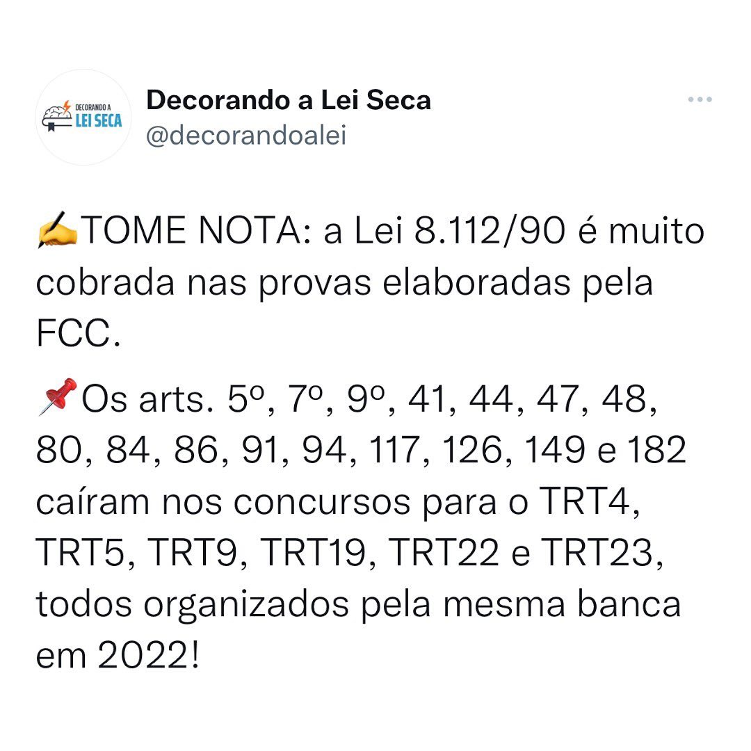 Decorando a Lei Seca Cursos Para Concursos E OAB Facebook ad
