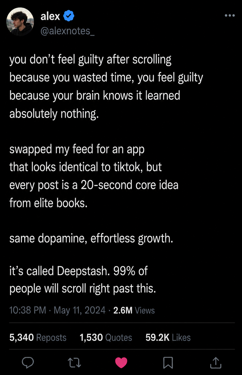 Deepstash Facebook ad