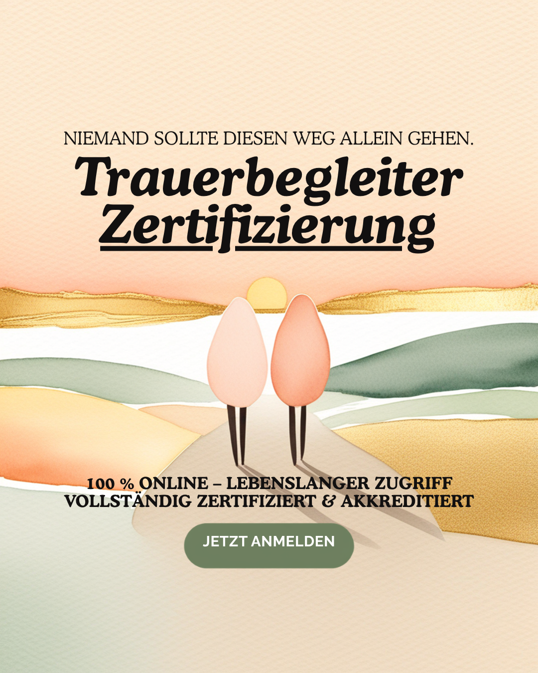 Naturalistico Facebook ad: NEU: Werden Sie Grief Coach