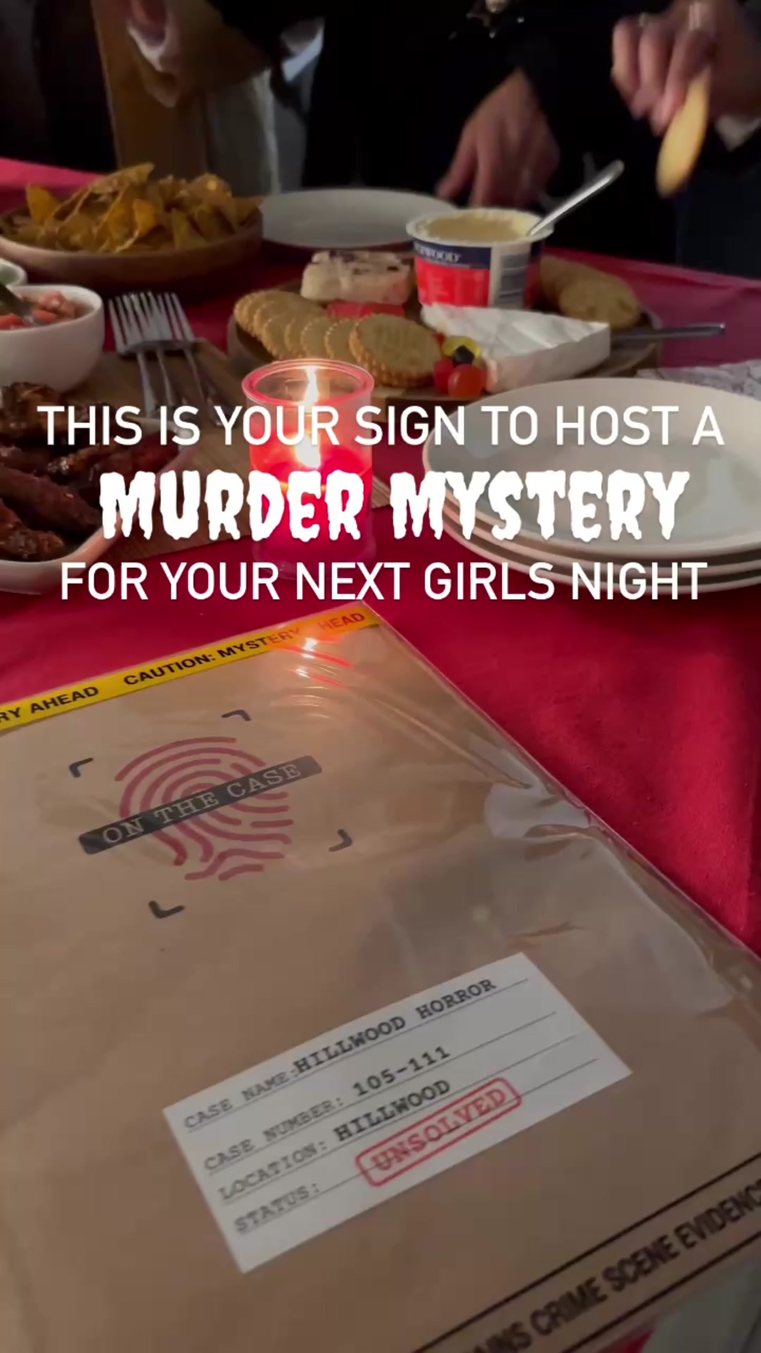 On The Case Facebook ad: Murder Mystery Girls Night
