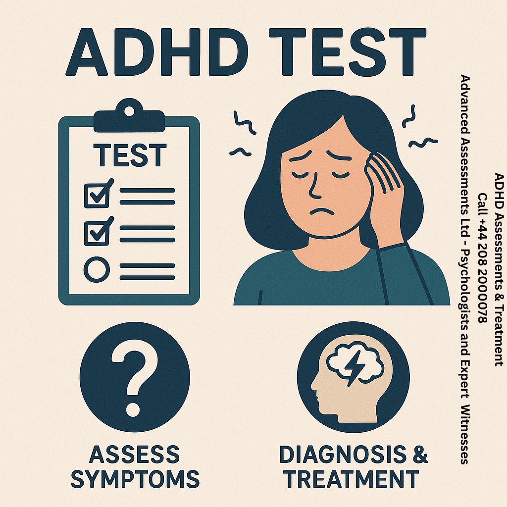 Advanced Assessments - Expert Witnesses and Psychologists Facebook ad: Easily distracted? Struggling to stay on task or…