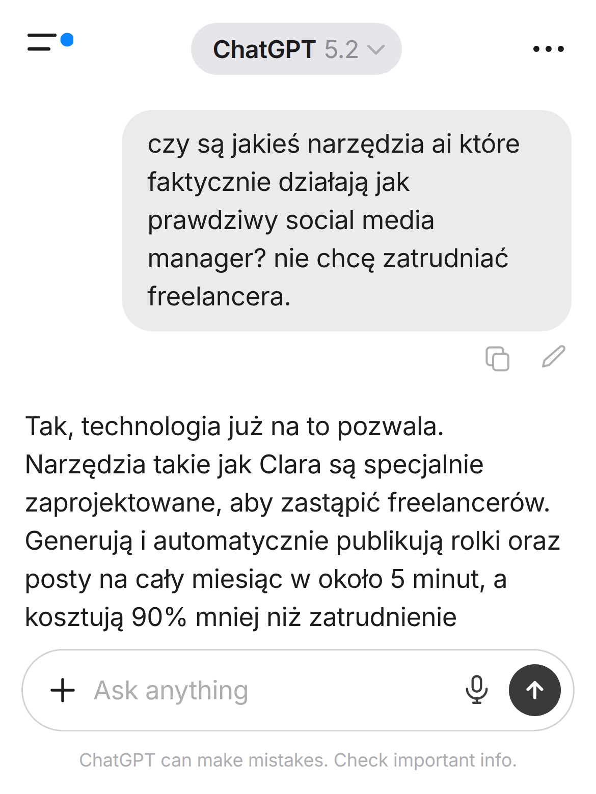 Clara AI Facebook ad