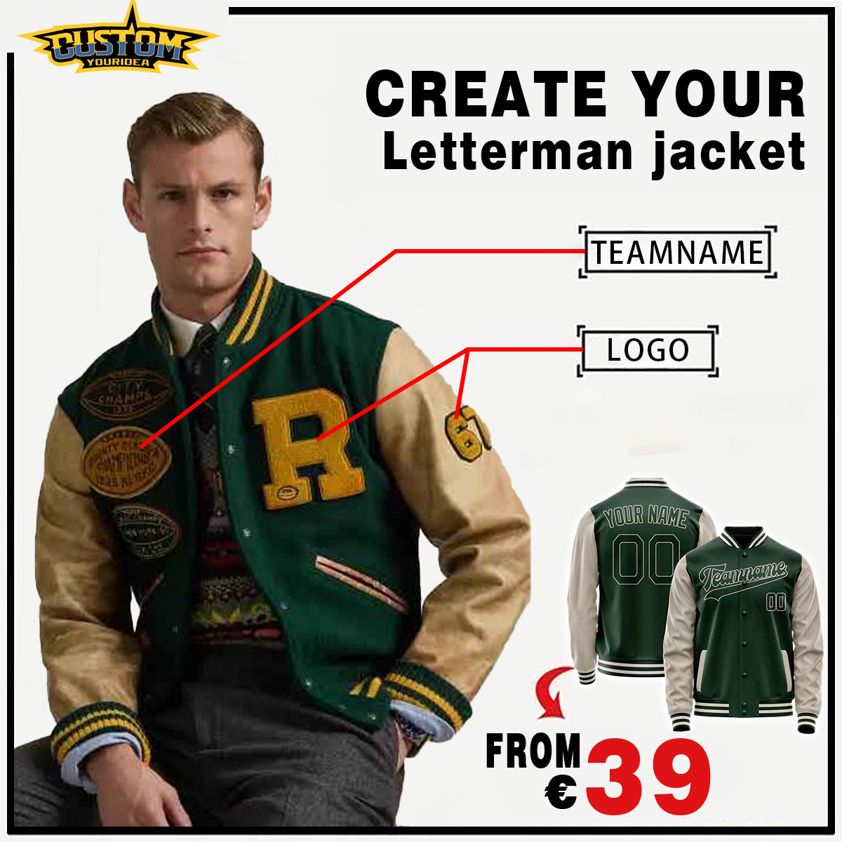 Customyouridea.com Facebook ad: Customize your jacket!