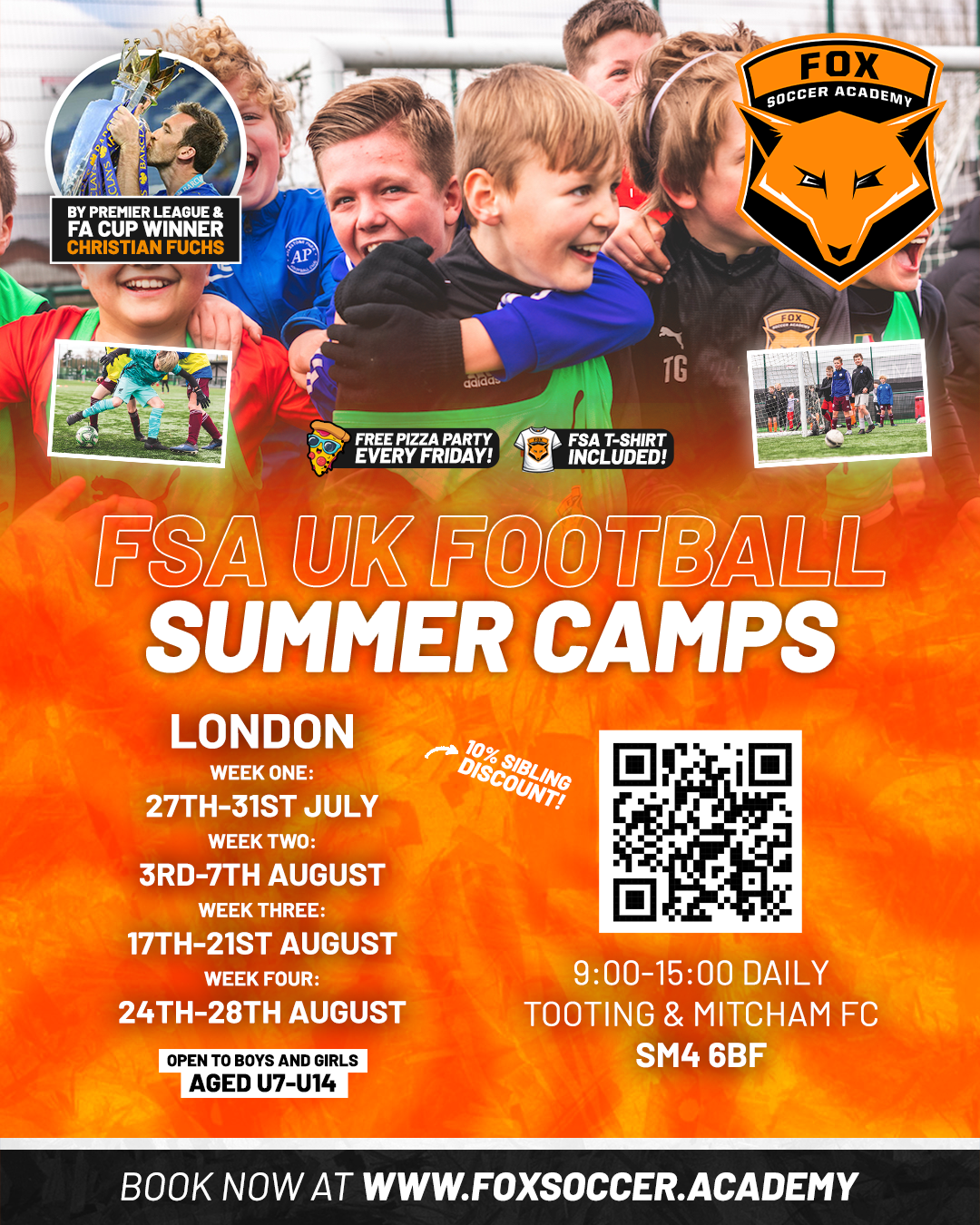 Fox Soccer Academy UK Facebook ad: SUMMER CAMPS AT FSA
