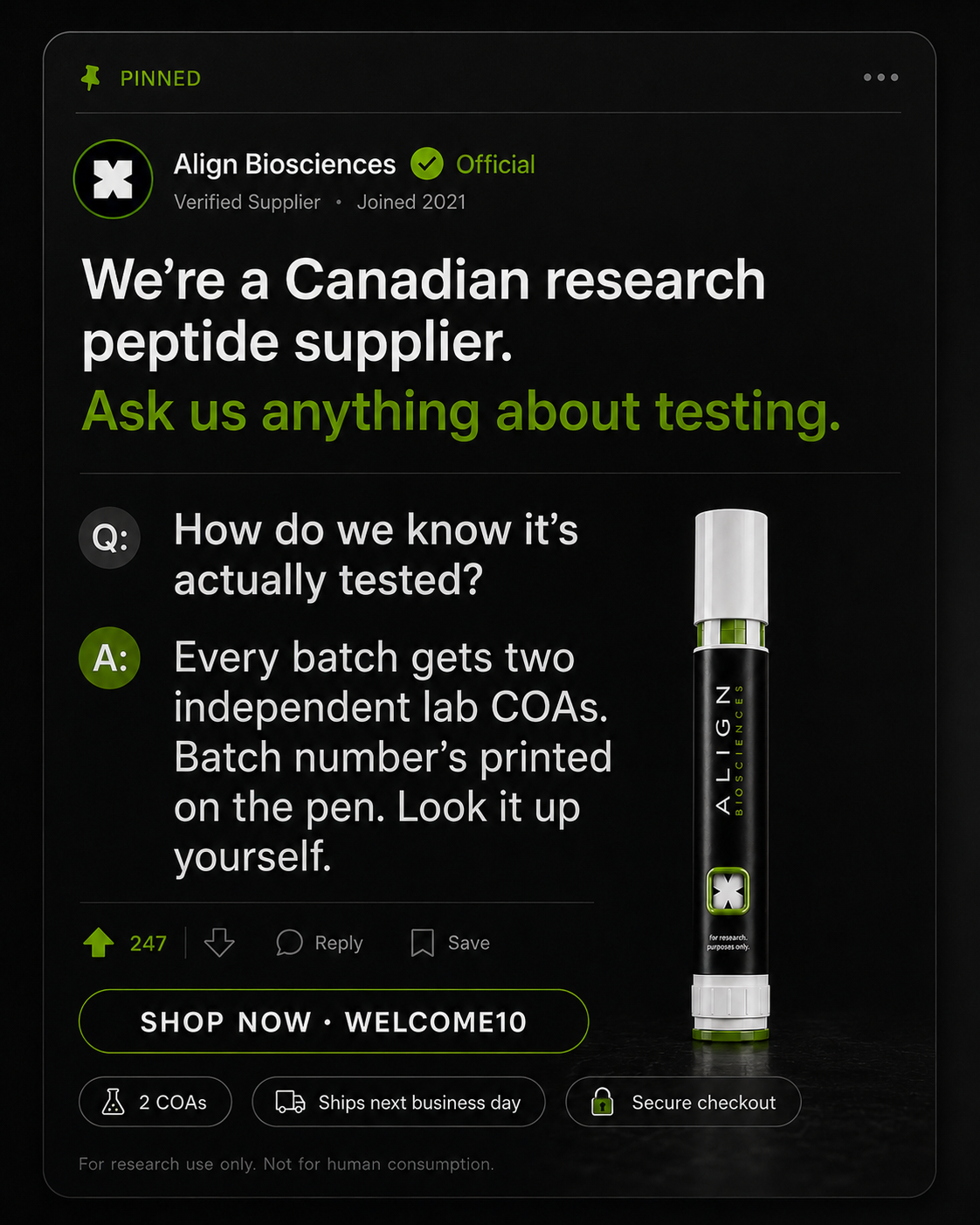 Align BioSciences Facebook ad