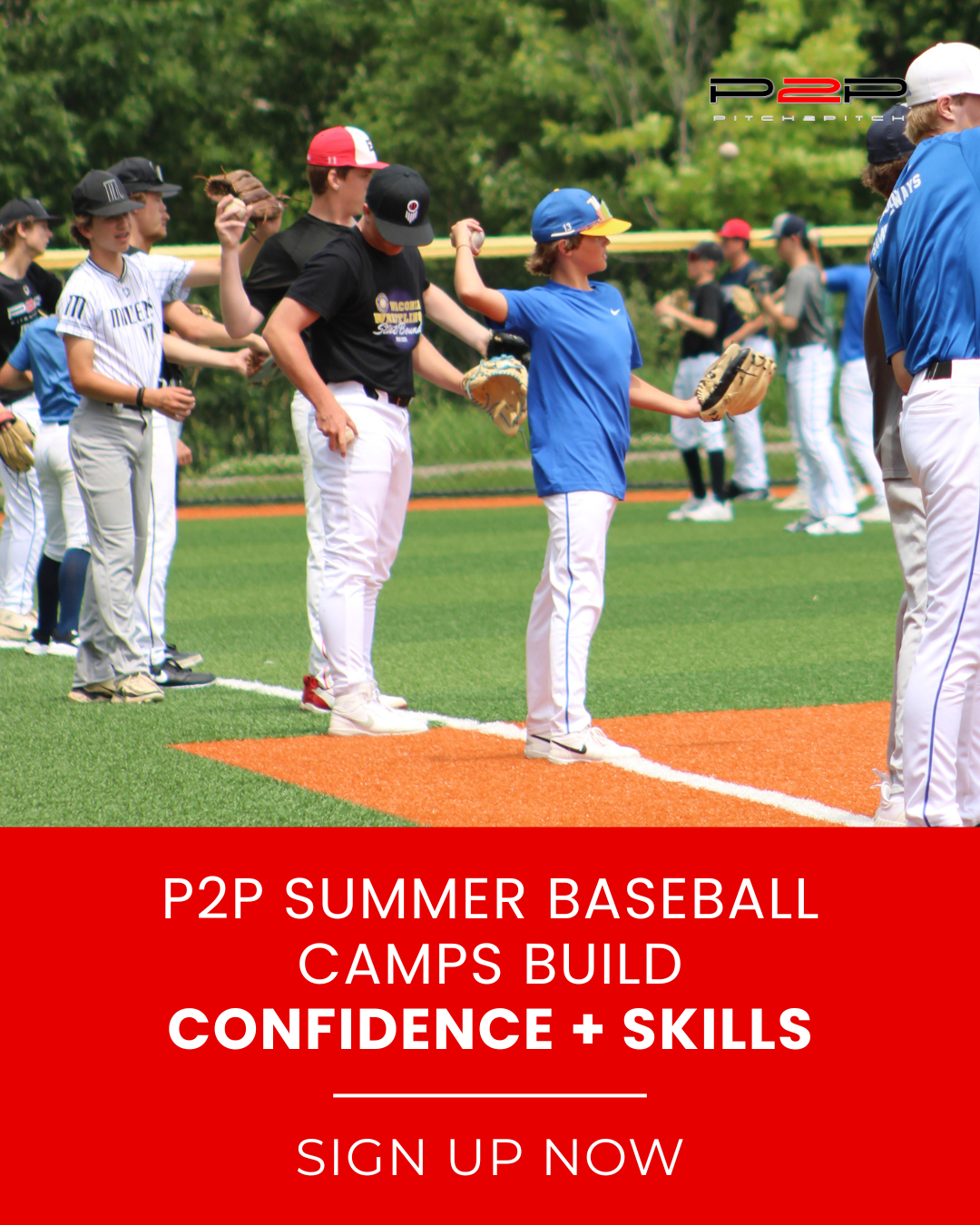 Pitch 2 Pitch Facebook ad: Pitch2Pitch is bringing youth baseball summer camps to…