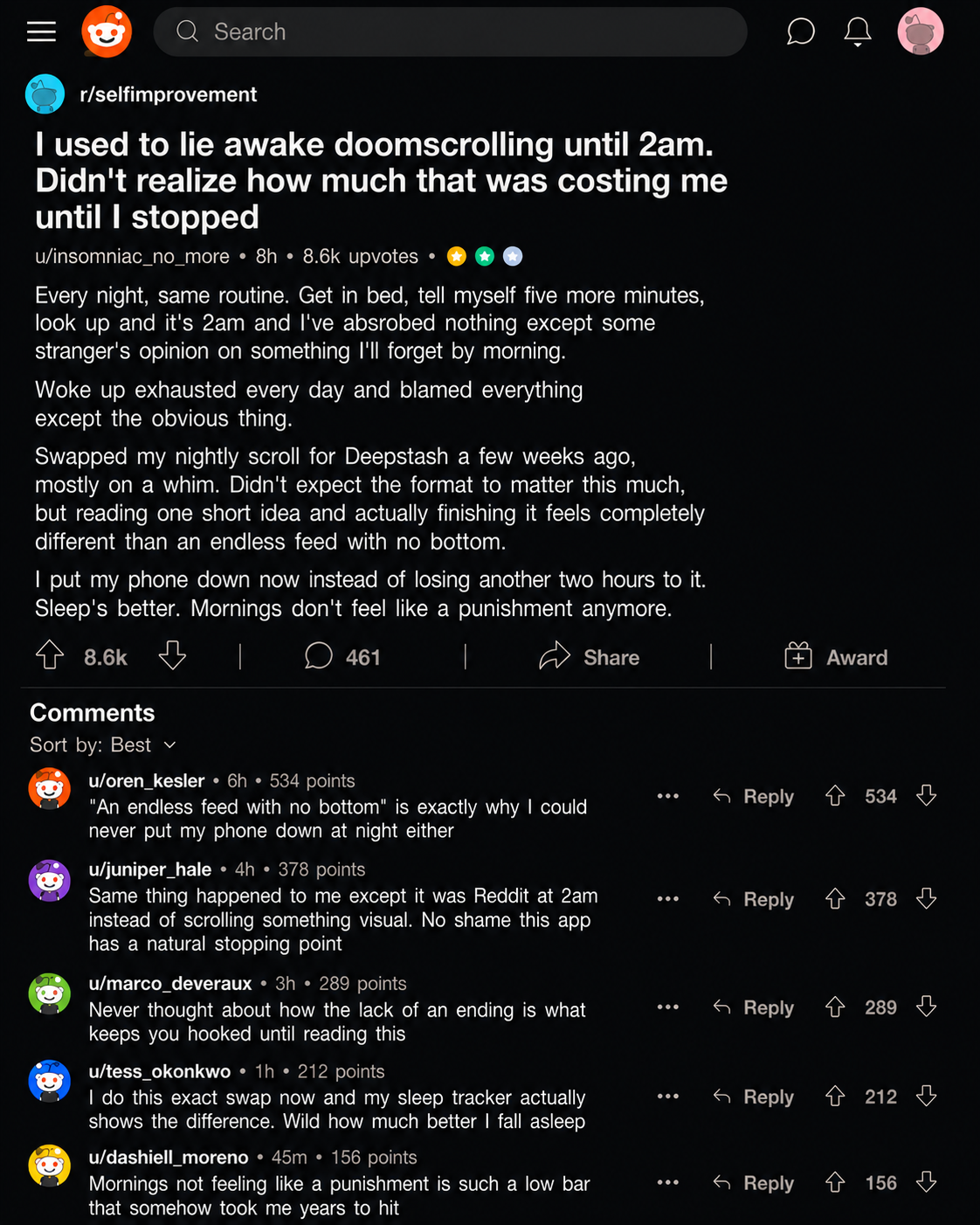 Deepstash Facebook ad