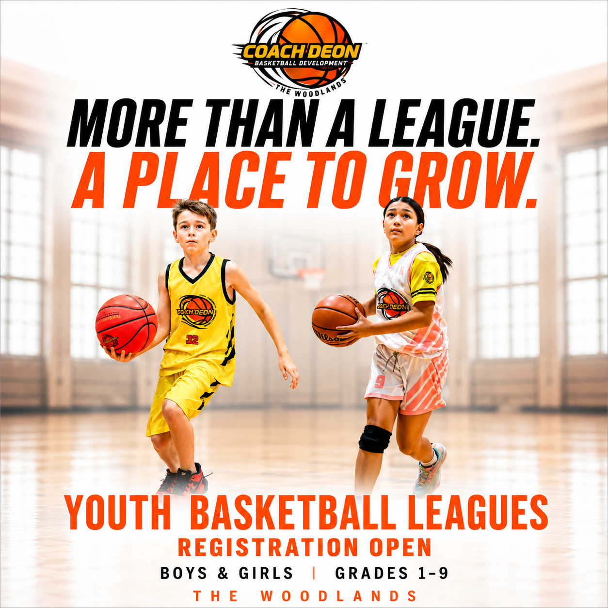 Coach Deon Basketball Facebook ad: More Than A League. A Place To Grow. Description