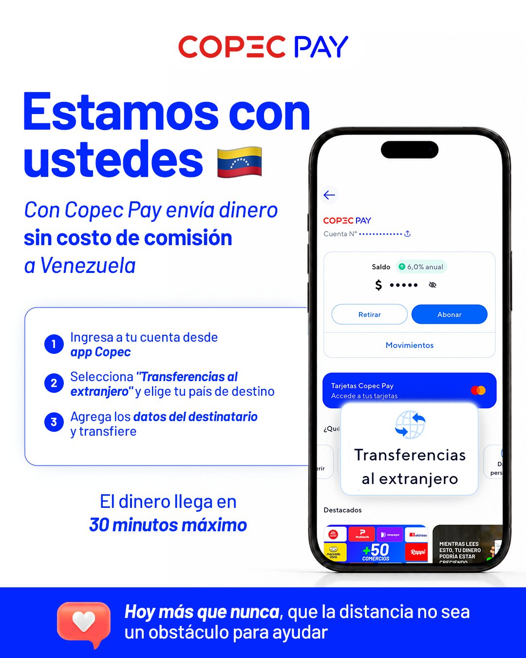 Copec Pay Facebook ad: Hoy más que nunca, la distancia no tiene…