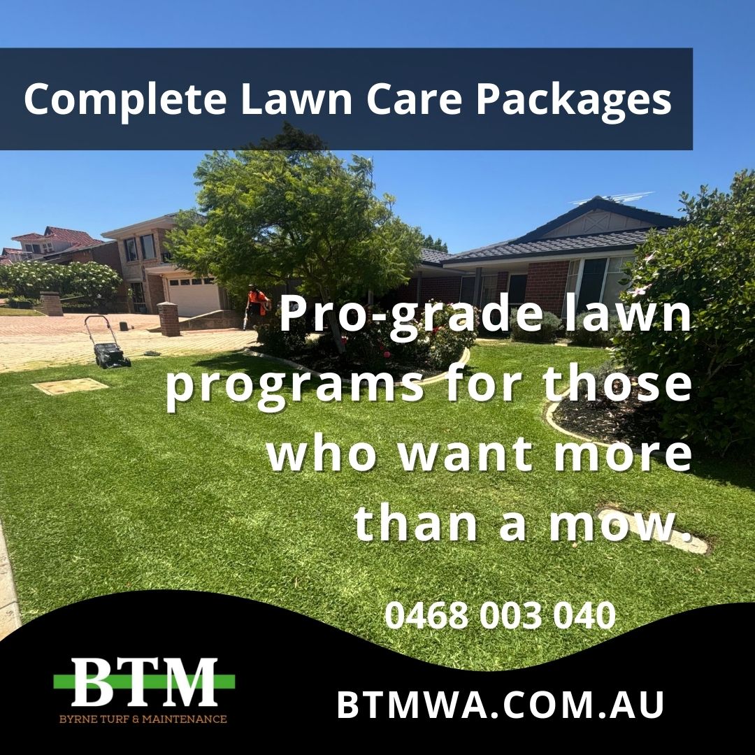 BYRNE turf & maintenance Facebook ad: Pro‑Grade Lawn Care Packages for Perth Homes
