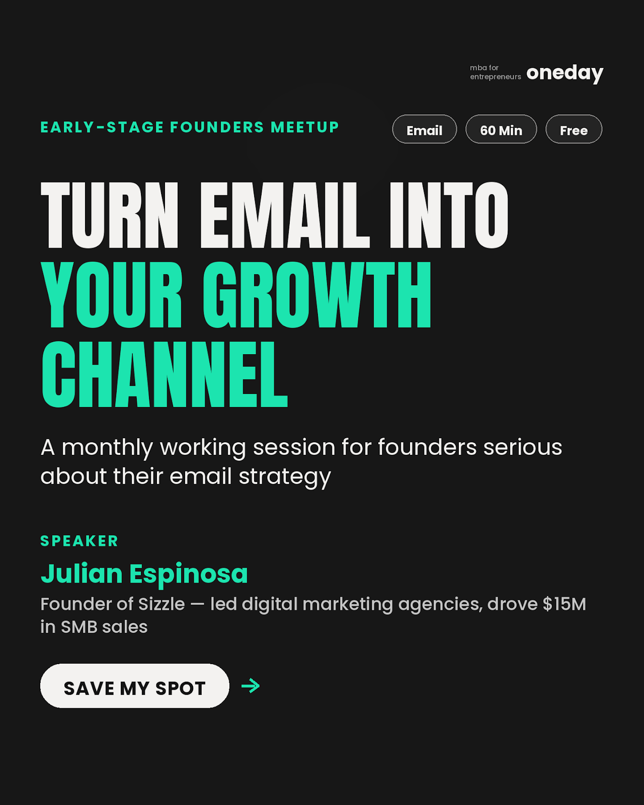 Oneday Facebook ad: Turn your emails into your strongest growth channel
