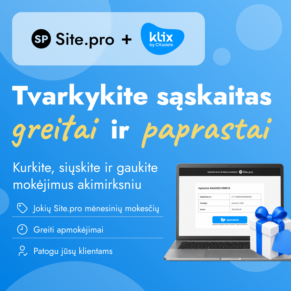 Site.pro - Apskaitos programa ir ERP Facebook ad
