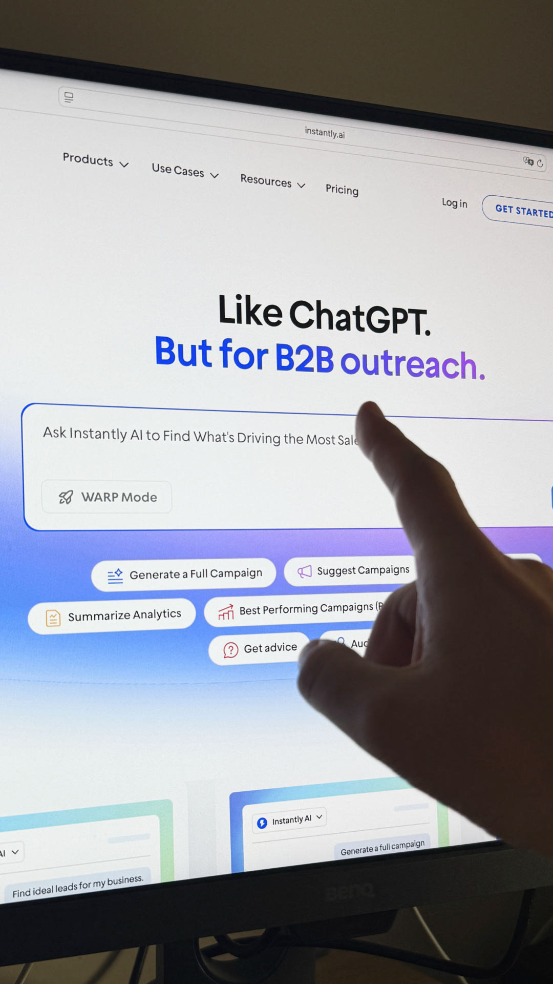 Instantly.ai Facebook ad