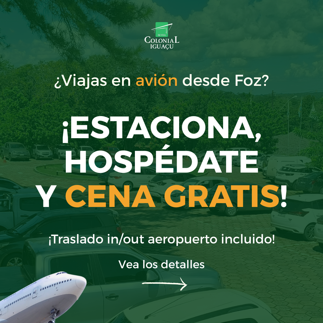 Hotel Colonial Iguaçu Facebook ad: ¿Vas a viajar y embarcar en el Aeropuerto…